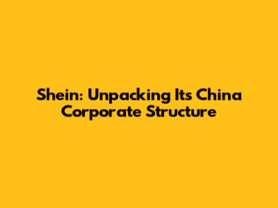Shein: Unpacking Its China Corporate Structure