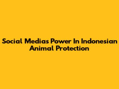 Social Media's Power In Indonesian Animal Protection