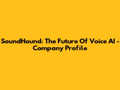 SoundHound: The Future Of Voice AI - Company Profile