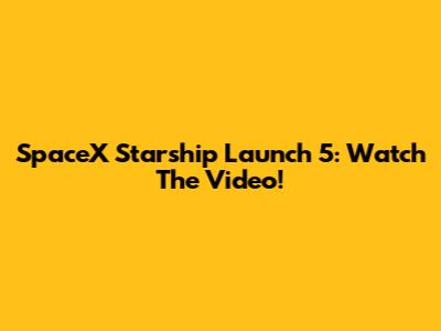 SpaceX Starship Launch 5: Watch The Video!