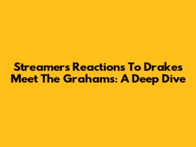 Streamers' Reactions To Drake's 'Meet The Grahams': A Deep Dive