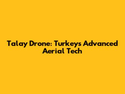 Talay Drone: Turkey's Advanced Aerial Tech