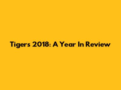 Tigers 2018: A Year In Review
