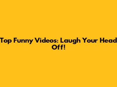 Top Funny Videos: Laugh Your Head Off!