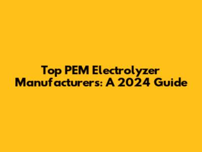 Top PEM Electrolyzer Manufacturers: A 2024 Guide