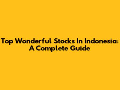 Top Wonderful Stocks In Indonesia: A Complete Guide