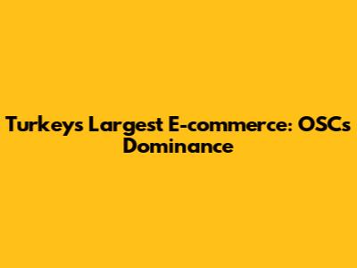 Turkey's Largest E-commerce: OSC's Dominance