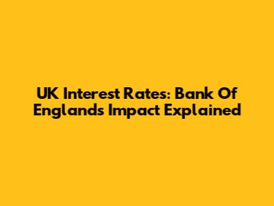 UK Interest Rates: Bank Of England's Impact Explained