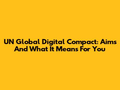 UN Global Digital Compact: Aims And What It Means For You