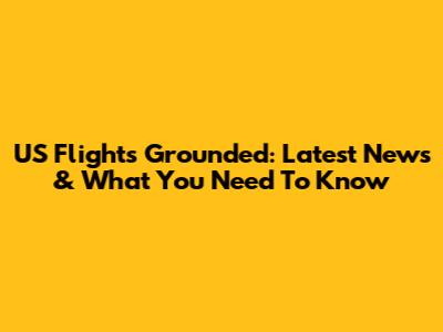 US Flights Grounded: Latest News & What You Need To Know