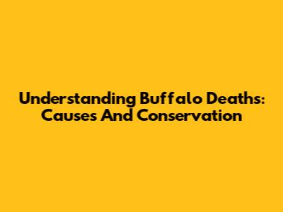 Understanding Buffalo Deaths: Causes And Conservation