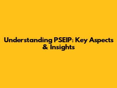 Understanding PSEIP: Key Aspects & Insights