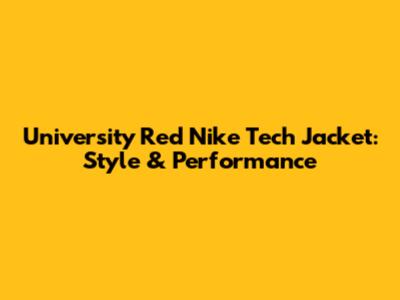 University Red Nike Tech Jacket: Style & Performance