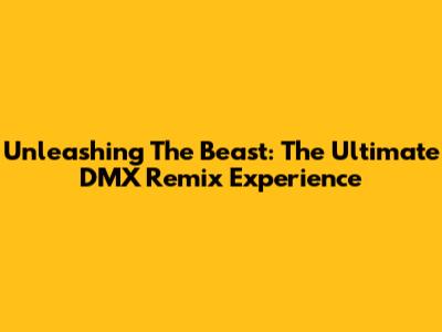 Unleashing The Beast: The Ultimate DMX Remix Experience