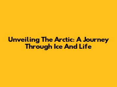 Unveiling The Arctic: A Journey Through Ice And Life