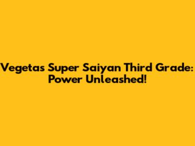 Vegeta's Super Saiyan Third Grade: Power Unleashed!