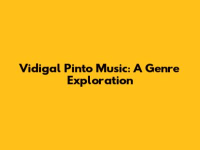 Vidigal Pinto Music: A Genre Exploration