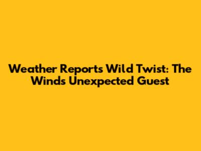 Weather Report's Wild Twist: The Wind's Unexpected Guest