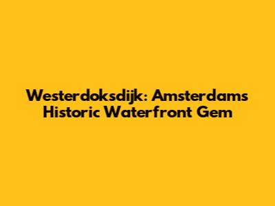 Westerdoksdijk: Amsterdam's Historic Waterfront Gem