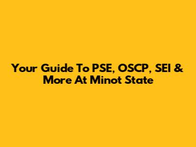 Your Guide To PSE, OSCP, SEI & More At Minot State